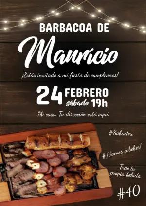 Invitación de Cumpleaños Barbacoa Rústica para Editar