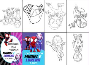 Lembrancinha Livro de Colorir Spidey e Amigos para Editar