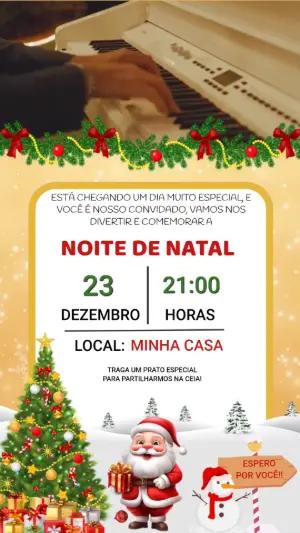 Convite Animado Festa de Natal com Música para Editar Online