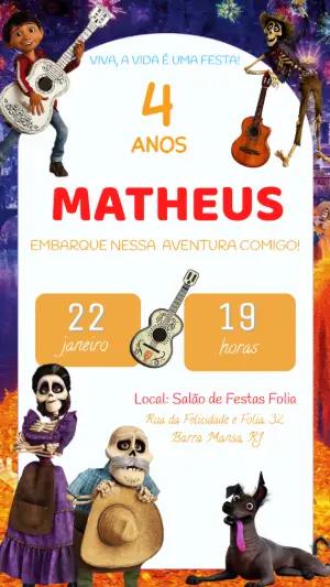 Convite Aniversário Viva a Vida é uma Festa para Editar Online