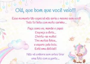 Tag de Agradecimento Unicórnio Aquarela para Editar Online