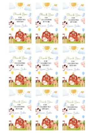 Editable Farm Animals Thank You Tags Template