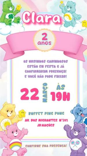 Convite de Aniversário Ursinhos Carinhosos Editável
