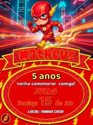 Convite de Aniversário Flash Chibi para Editar Online