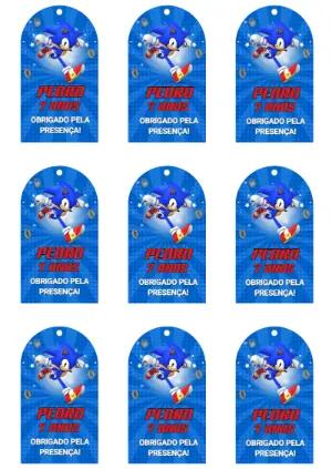 Tag de Agradecimento Aniversário Sonic para Editar Online