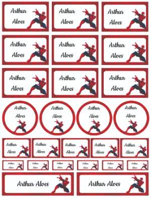 Kit de Etiquetas Escolares Homem-Aranha para Editar e Imprimir