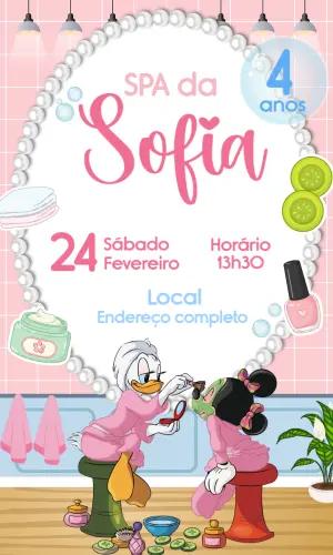 Convite de Aniversário SPA da Minnie Editável