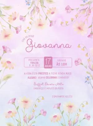 Kwiatowe Zaproszenie na Baby Shower do Edycji Online