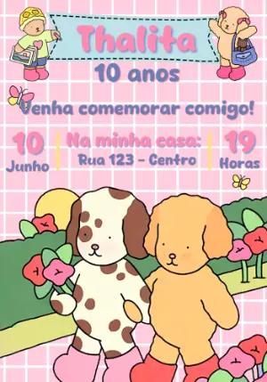 Convite de Aniversário Infantil Fofo Bobbie Goods Editável