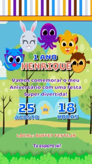 Convite de Aniversário Bolofofos com Personagens para Editar