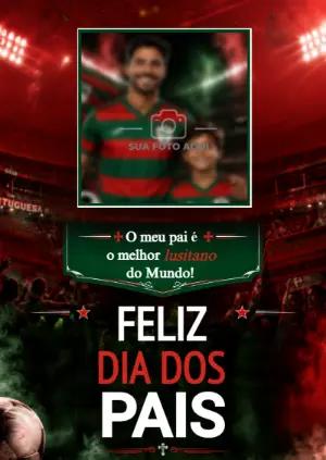 Cartão Dia dos Pais Portuguesa Futebol com Foto Editável