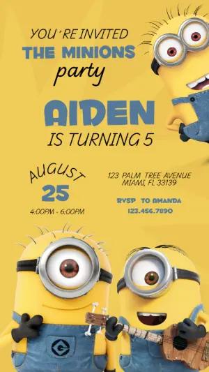 Fun Minions Birthday Invitation | Digital Editable Template