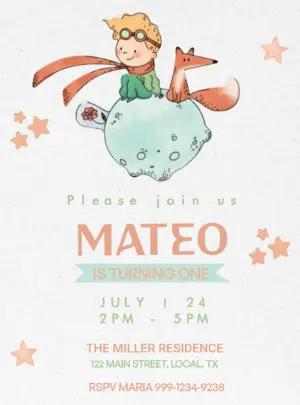 The Little Prince Birthday Invitation Editable Online