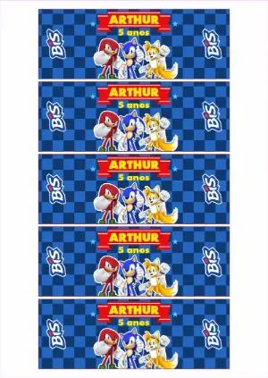 Adesivo para Bis do Sonic: Edite Online para Aniversário