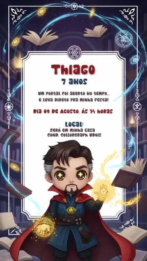 Convite de Aniversário Doutor Estranho para Editar Online