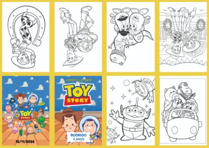 Livrinho de Colorir Toy Story Editável para Aniversário