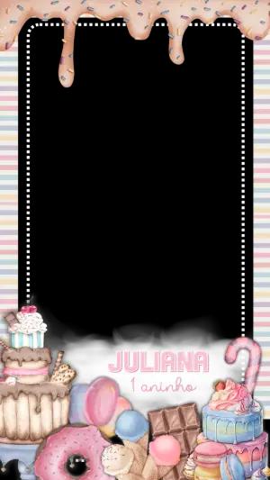 Moldura para Story Aniversário Mundo Doce Editável Online