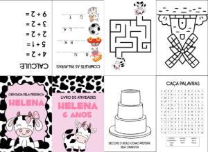 Mini Livro de Atividades Vaquinha Editável para Aniversário