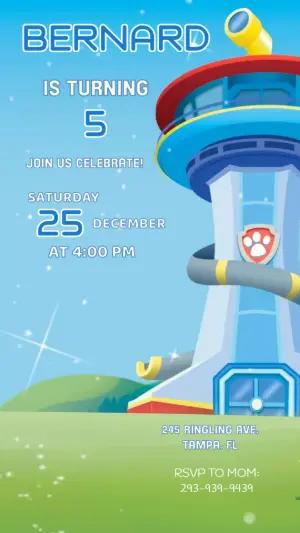 Animated Paw Patrol Birthday Invitation Video Template