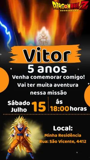 Convite Animado Dragon Ball Z: Vídeo de Aniversário para Editar