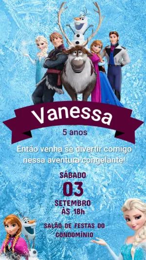 Convite de Aniversário Frozen Aventura Congelante para Editar