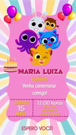 Convite de Aniversário Bolofofos para Editar Online Facilmente