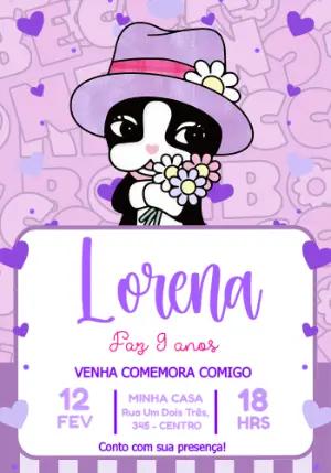 Convite de Aniversário Rebecca Bonbon Editável