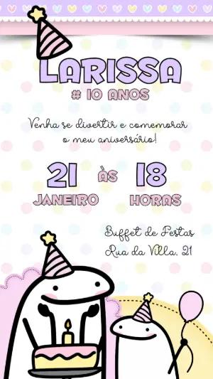 Convite de Aniversário Flork Meme para Editar Online