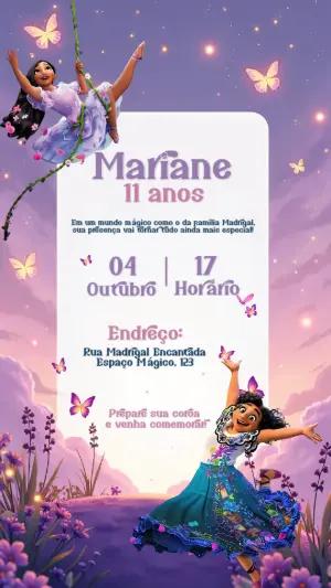 Convite de Aniversário Encanto Madrigal para Editar Online