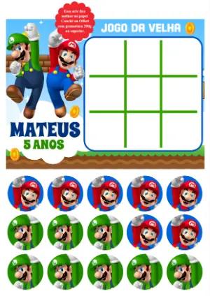 Jogo da Velha Super Mario para Editar e Imprimir