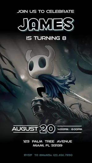Hollow Knight Birthday Invitation Editable Template