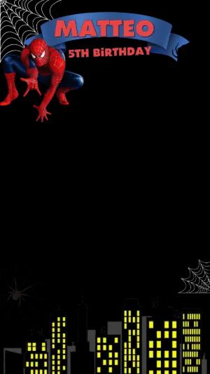 Editable Spider-Man Birthday Photo Frame Template