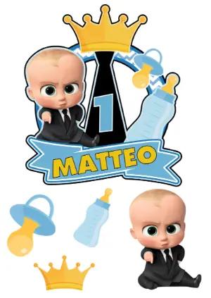Topo de Bolo Poderoso Chefinho 1 Ano para Editar e Imprimir