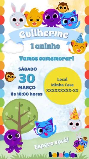 Convite de Aniversário Bolofofos Editável Online