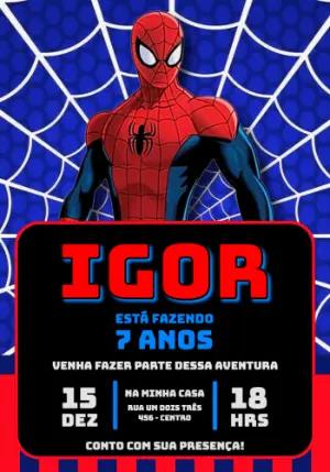 Convite de Aniversário Homem-Aranha Digital para Editar e Enviar