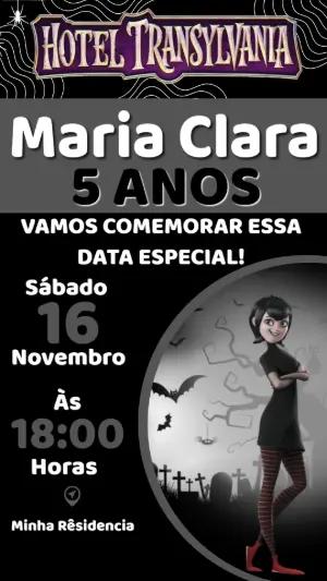 Convite de Aniversário Hotel Transylvania Mavis Editável