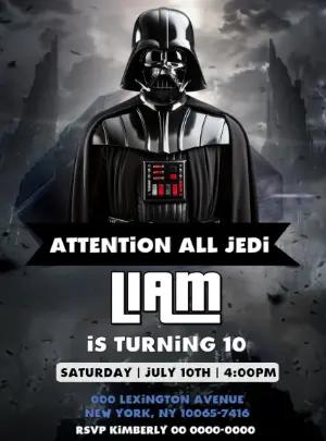 Darth Vader Birthday Invitation Editable Online