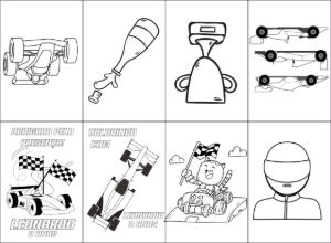 Mini Livro de Colorir Fórmula 1 para Editar Online