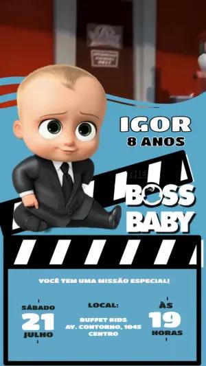 Convite Animado Aniversário O Poderoso Chefinho para Editar