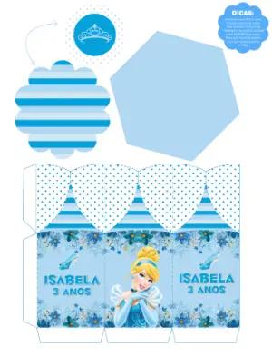 Centro de Mesa Cinderela para Aniversário Modelo Editável para Imprimir