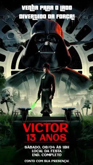 Convite de Aniversário Star Wars Lado Sombrio para Editar