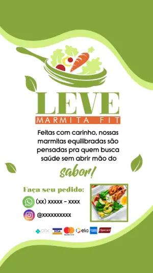 Flyer Editável para Marmita Fit: Crie seu Cardápio Online