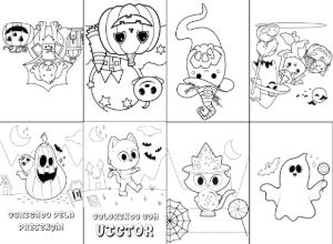 Mini Livro de Colorir Halloween Editável para Imprimir