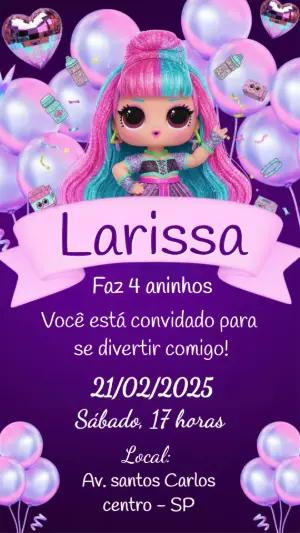Convite de Aniversário L.O.L. Surprise! Glitter Editável