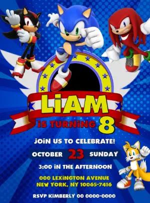 Sonic the Hedgehog Birthday Invitation Editable Online