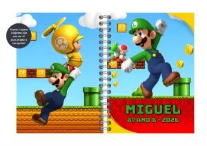 Capa de Agenda Luigi Super Mario Editável para Imprimir