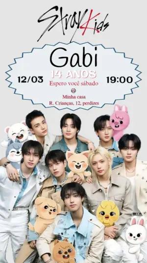 Convite de Aniversário Stray Kids K-pop Modelo Editável