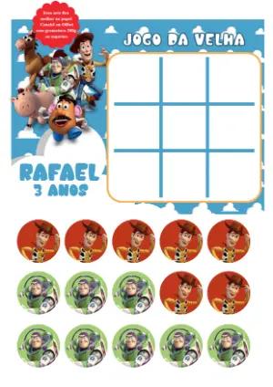 Jogo da Velha Toy Story para Lembrancinha Editável Online