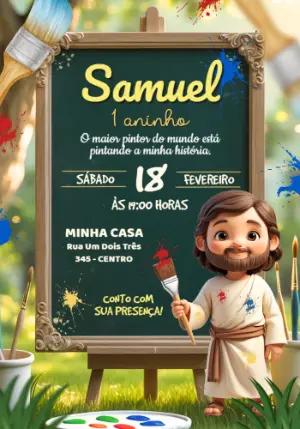 Convite de Aniversário O Maior Pintor do Mundo Editável