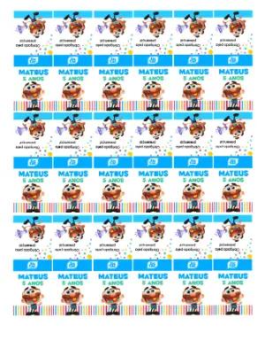 Rótulo Tic Tac Aniversário Infantil Colorido Modelo Editável